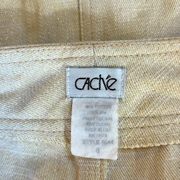 Cache gold shimmer skirt with rhinestone rivets - Picture 5 of 6